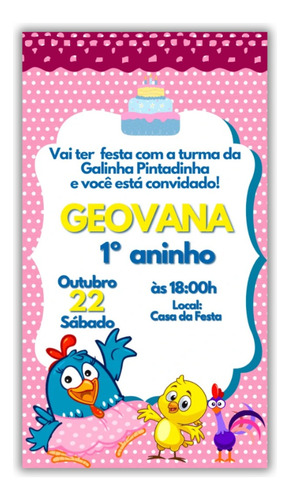 Convite Digital Galinha Pintadinha Variação 1