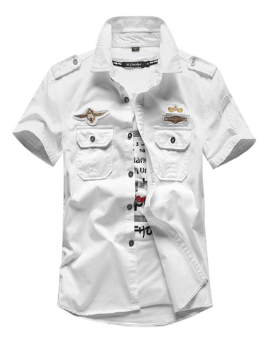 Camisa De Manga Corta, Uniforme Militar De Piloto, Insignia,