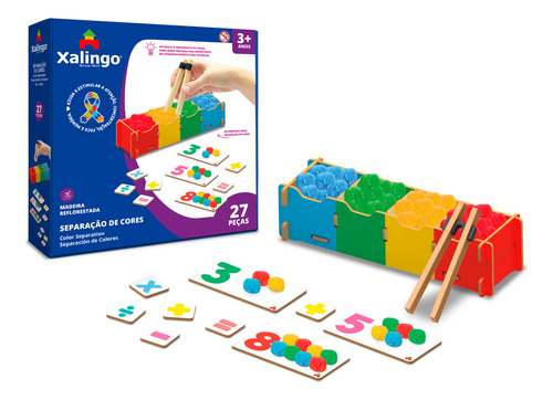 Juego De Mesa Clasificación De Colores, 27 Piezas De Madera,