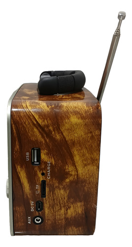 Rádio B-max Bm-s3188 Am/fm/sw - Som De Qualidade Portátil Marrom-claro
