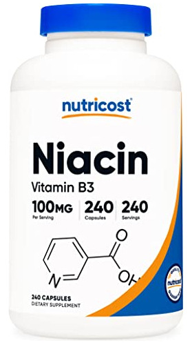 Niacina Nutricost (vitamina B3) 100mg, 240 Cápsulas - C3zhd