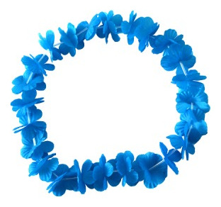 X24 Collar Hawaiano De Flores Carnaval Carioca Color Azul