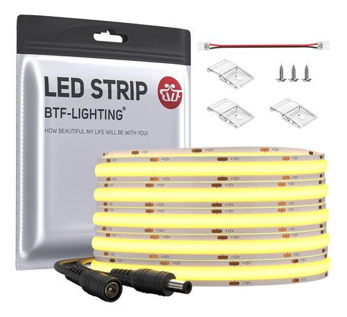 Btf-lighting Fcob Cob - Tira De Luz Led Flexible De Alta Den