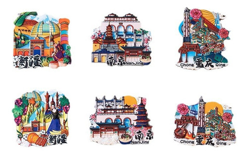 Shanghái: Colección De Imanes Para Nevera Con Monumentos De
