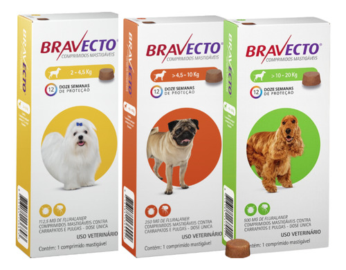 01 Bravecto 2-4,5 01 Bravecto 4,5-10kg E 01 Bravecto 10-20kg