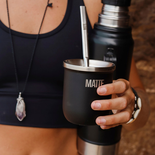 Imagen 8 de 10 de Mate Steel De Acero Inoxidable Termico + Bombilla - Matte