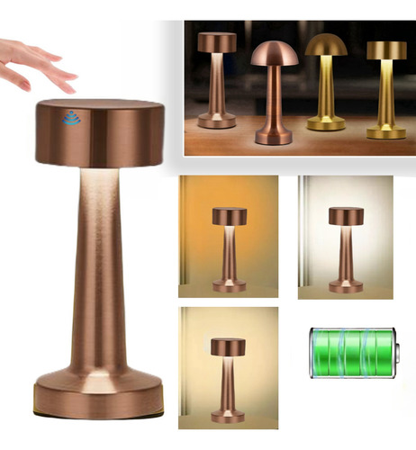 Sonheo® Lámparas Mesa Recargables Decorativas Noche Led Cobre Mancuerna