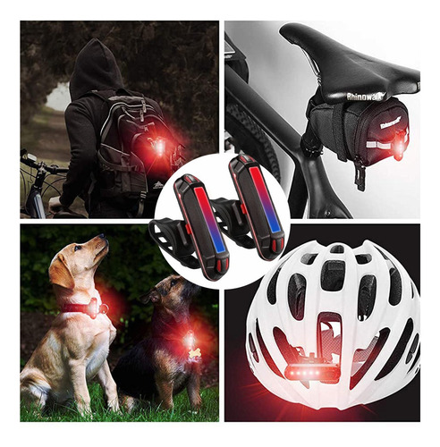 2pz Luces Usb Recargables Led Estroboscópicas Para Bicicleta