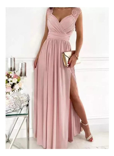 Vestido De Fiesta Elegante Sin Mangas De Encaje For Mujer