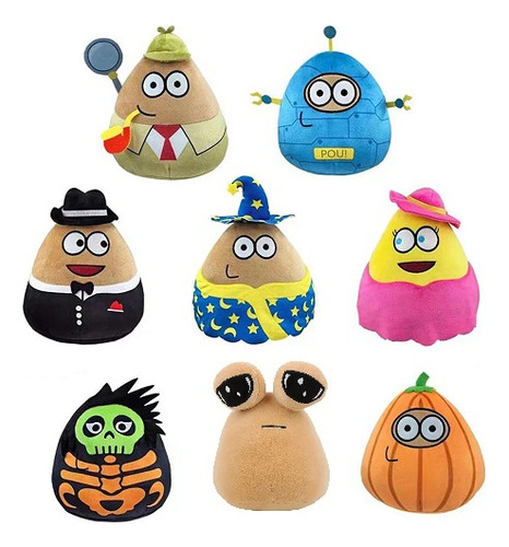 Peluche Pou Trajes A Escoger Pou Con Disfraz Color Naranja