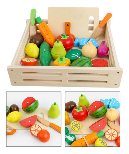 17 Piezas Para Cortar Frutas Y Verduras, Juguetes De Cocina