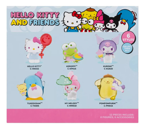 Figura Hello Kitty 6- Pack Pompompurin Tuxedosam Kuromi 5cm