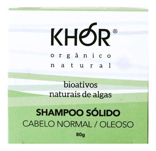 Shampoo Sólido Bioativo Algas Cabelos Mistos 80g Khor
