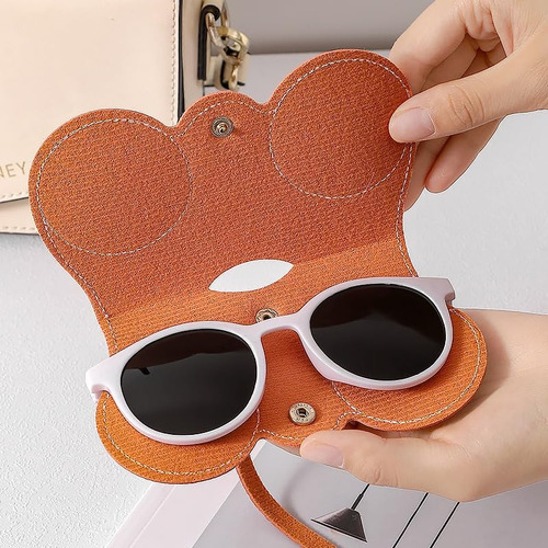 Bolsa De Gafas De Sol De Cuero Suave, Funda Portátil Para Ga