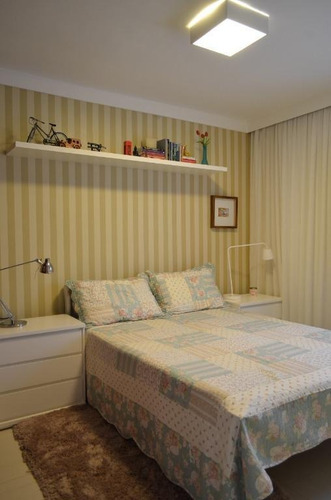 Imagem 11 de 15 de Lindo E Charmoso Apartamento No Brooklin Paulista, 65m2, 2 Dormitorios, Escritorio, Armarios Planejados Nos Quartos E Cozinha Americana, 1 Vaga De Gar - Ap15230