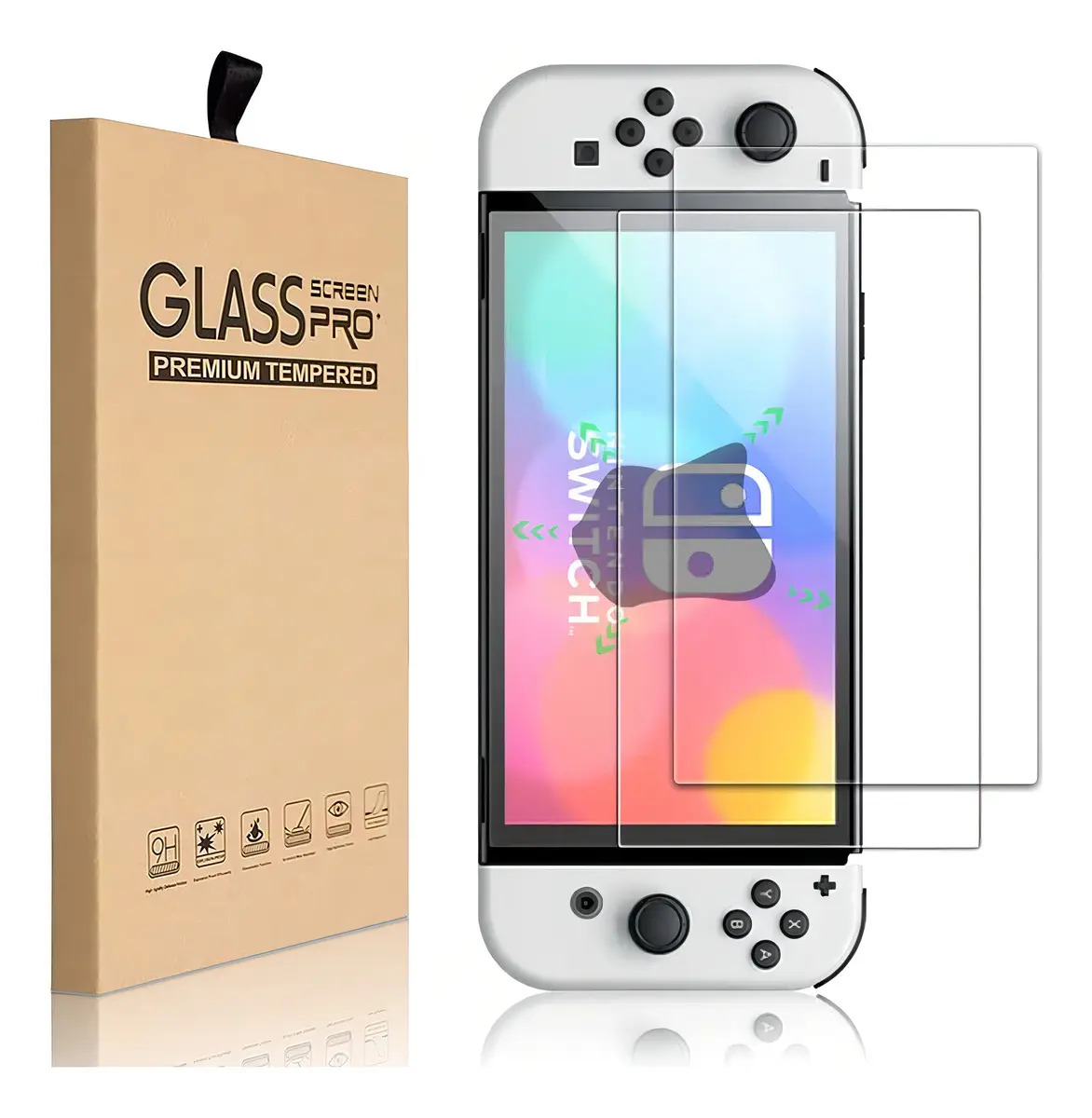 2pcs Cristal Mica Nintendo Switch Oled 2021 Accesorios Videojuego Protector De Pantalla