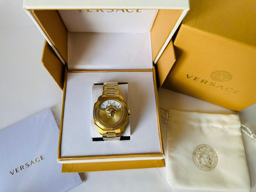 Reloj Pulsera Versace Dorado Para Hombre Dorada Dorado Bdbdj (Usado)