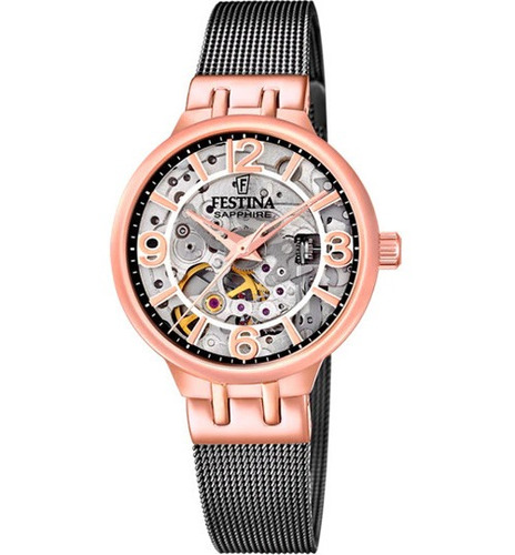 Reloj Festina  Mujer F20581.3 Skeleton Automatico Aceero