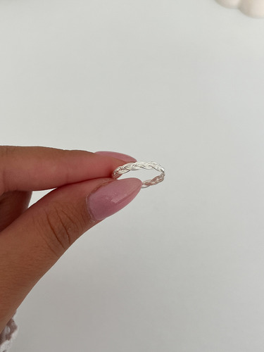 Anillo Trenzado Trenza Entrelazado Infinito De Plata 925 Plateado 6