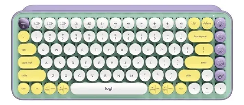 Teclado Logitech QWERTY Logitech Brown español latinoamericano color daydream