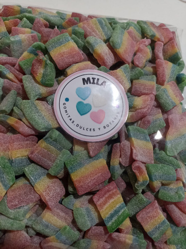 Gomita Arcoiris Xtreme Bites Acidita Cuadritos 500 G Granel