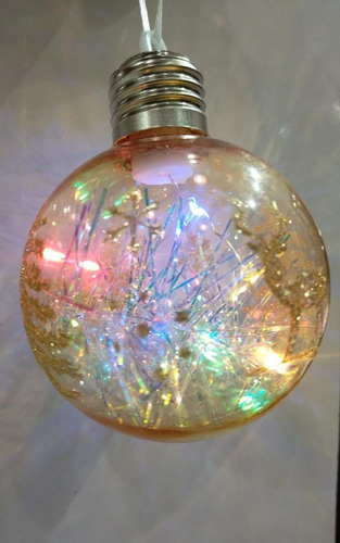 Bola Luminosa Natalino Decorada Luxo Com Led 8cm