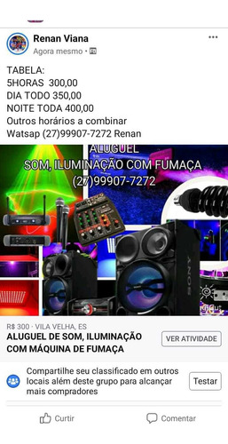 Imagem 2 de 2 de Aluguel De Som, Iluminação Com Máquina De Fumaça