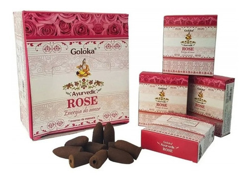 Cono de incienso Cascata Goloka Rose Back Flow