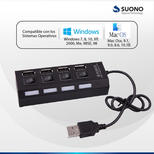 Hub Usb Multiplicador 4 Puertos Usb Pc Notebook Adaptador