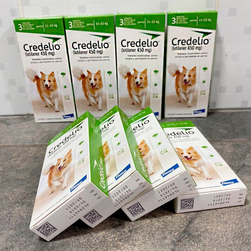Imagen 1 de 1 de Antipulgas Antigarrapatas Credelio 11 A 22 Kg Por 3 Tabletas