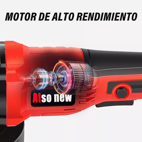 2 Baterías Esmeriladora Angular Inalámbrica Color Rojo 1300w