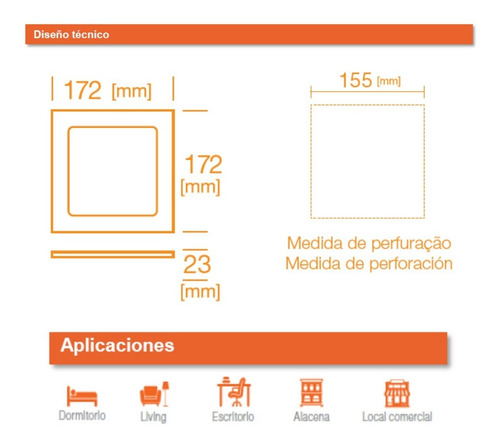 Imagen 3 de 5 de Panel Led P/embutir 12w Ledvance Cálida Cuadrado Pack X 2