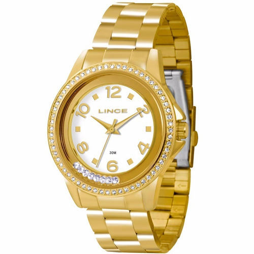 Relógio Feminino Lince Dourado (orient) Lrg4245l Prova Dágua