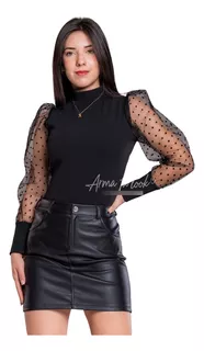 Blusa Liliana Manga Larga De Tul Arma Tu Look