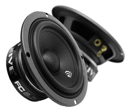 Set De Medios Massive Fc6.3(3vías) 6.5 150 Watts Rms 4 Ohms Color Gris/negro/rojo