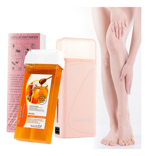 Kit Calentador Fundidor De Cera Para Depilar 3 En 1 (rosa)