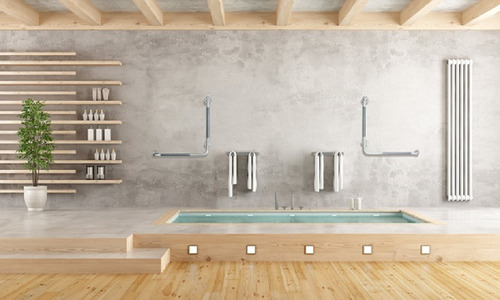 Asa 90° Safety Acero Inox+pvc Antidesliz. 900x900 Mm Asamet Izquierda