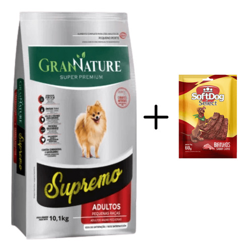 Ração Supremo Peq.raças 10,1 Kg C/brinde Bifinho Premium 60g