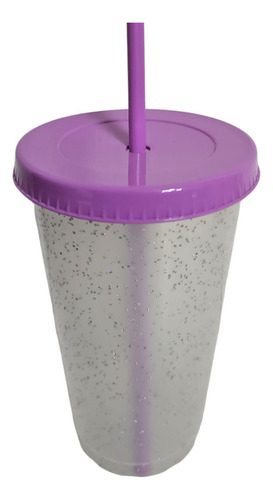 150 Pzas Vaso Popote 16oz Glitter Reusable Frio Y Caliente