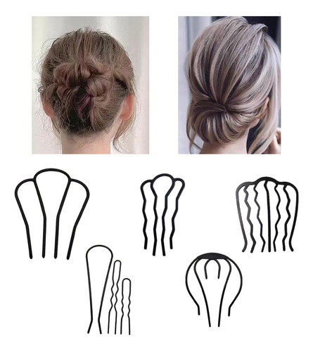 7 Peines Laterales Para Cabello Francés, Alfileres Para Moño