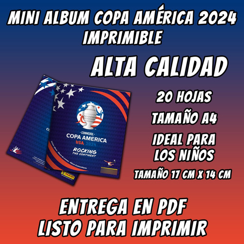 Kit Imprimible Album De Figuritas Copa America 2024