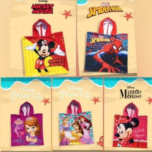 Toalla Poncho Para Niños Disney