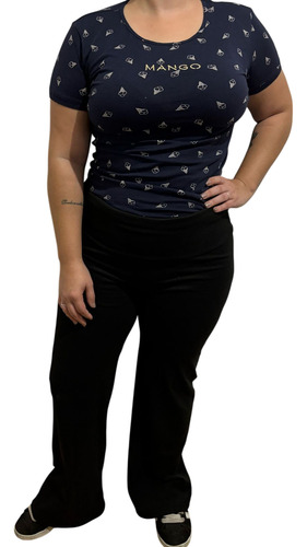 Pantalón Jogging Frizado De Invierno Mujer Ancho Tiro Alto
