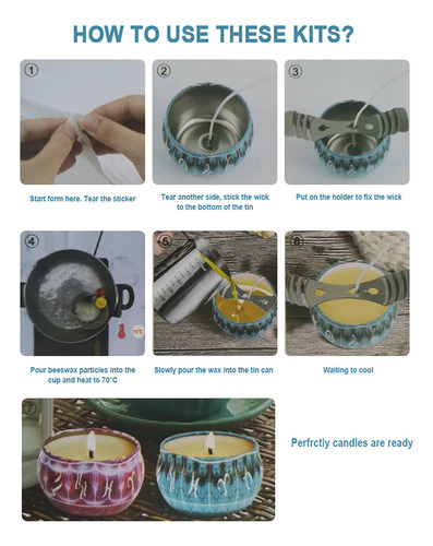 Kit Para Hacer Velas De Bricolaje Que Incluye Tarro De Cera,