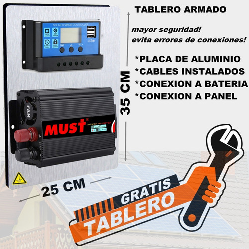 Imagen 4 de 10 de Kit Solar Completo Must Autoinstalable 600w Bateria K1000