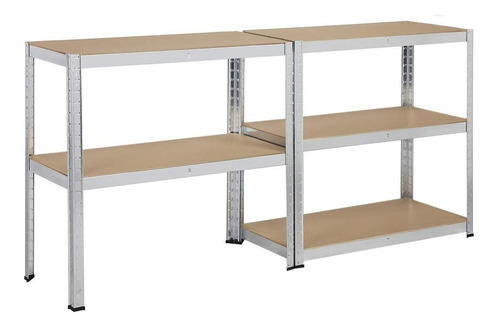Imagen 2 de 10 de Estantería Metálica Mustang Con Estantes De Mdf 40cm Prof.