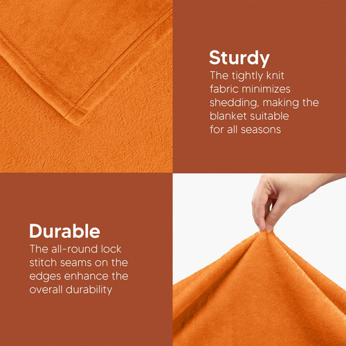 Colcha Polar Blanket Utopia, Tamaño King, Color Naranja Quem