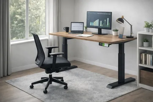 Mesa Com Regulagem De Altura Automática Preta