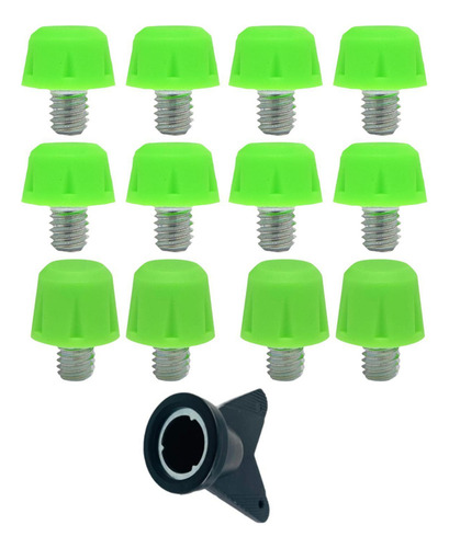 Q 12x Pinos De Chuteira De Futebol Substituição Spikes Verde