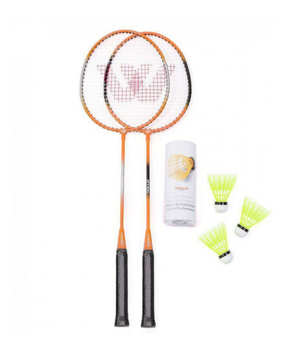 Par De Raquetes Badminton + 3 Petecas E Bolsa Para Transport